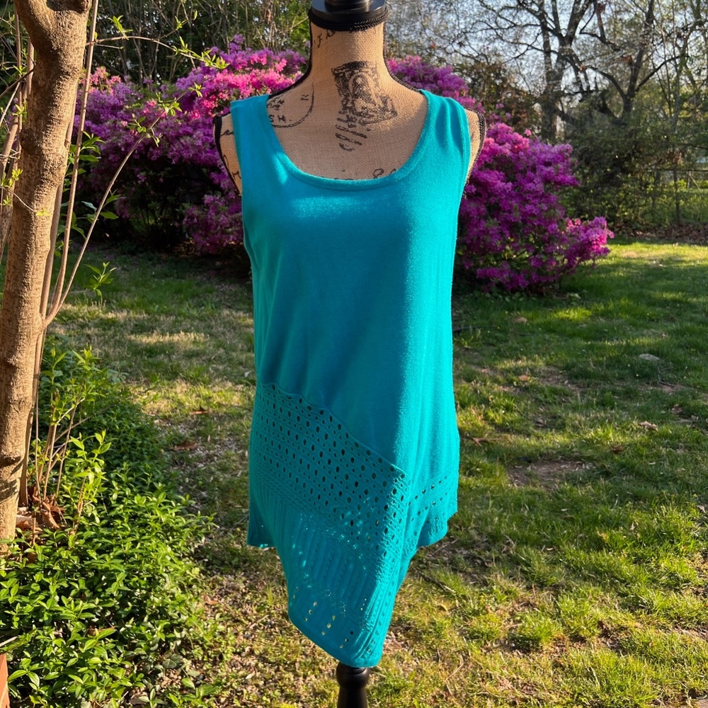 Grace Elements Gorgeous And Unique Turquiose Top … - image 1